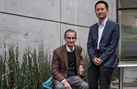 A photo of Louis Muglia, MD, PhD and Ge Zhang, MD, PhD.